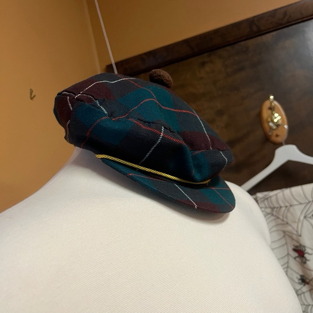 True Vintage 1950s Condordia Classic Plaid Canada Made Poofball Hat deadstock